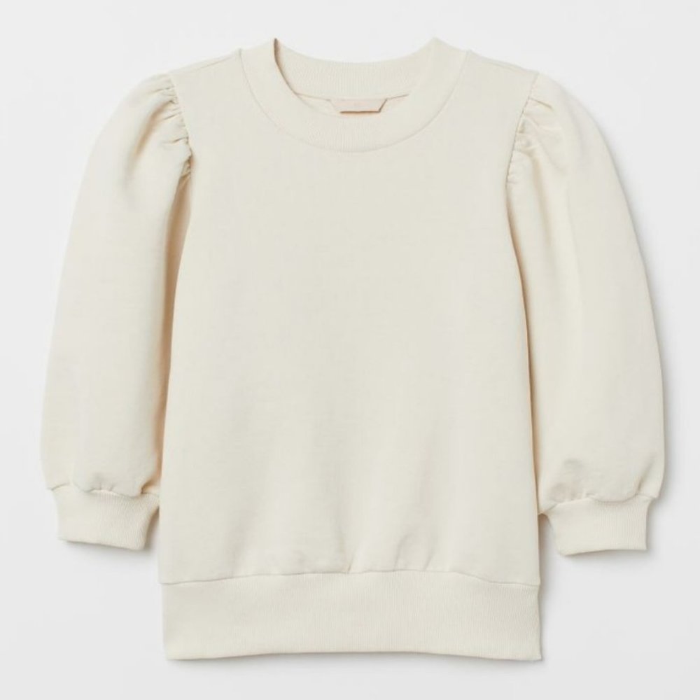 Off White Cotton Sweatshirt